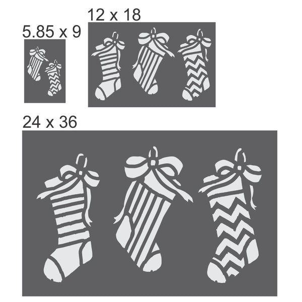 Christmas Stockings Window Stencil