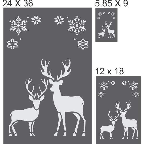Christmas Elk Window Stencil
