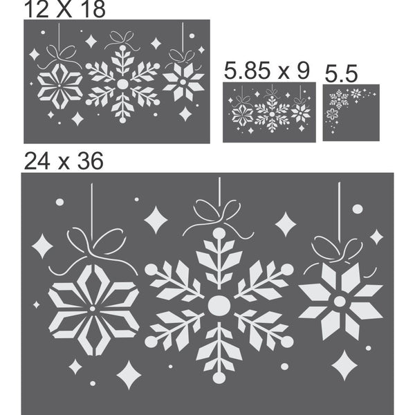 Snowflake Garland Window Stencil