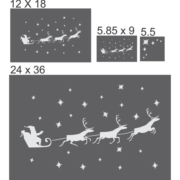 Santa's Sleigh Window Stencil