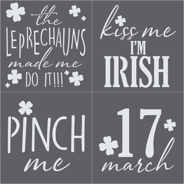 4 Piece St. Patrick's Day Message Craft Stencil Set