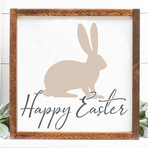 Happy Easter with Bunny Craft Stencil