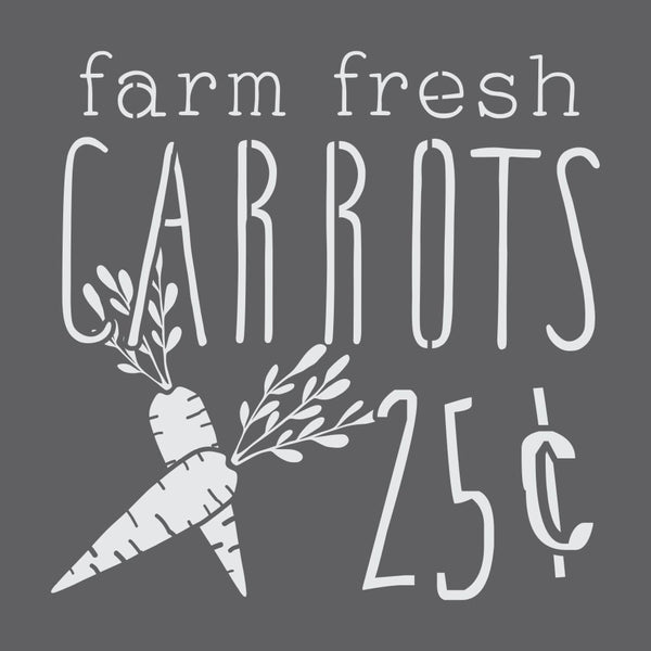Farm Fresh Carrots Craft Stencil
