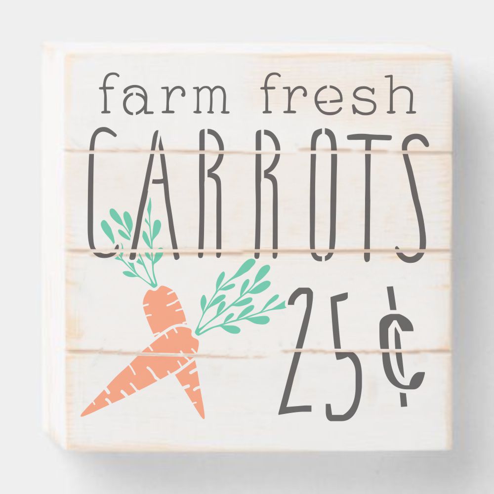 Farm Fresh Carrots Craft Stencil