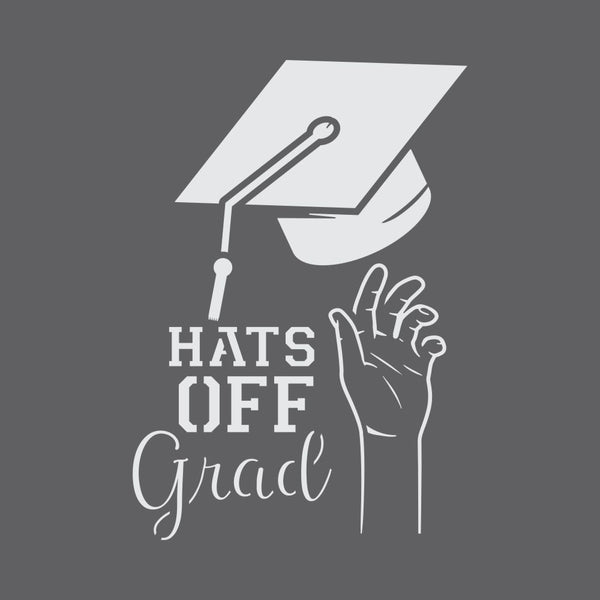 Hats Off Grad Craft Stencil