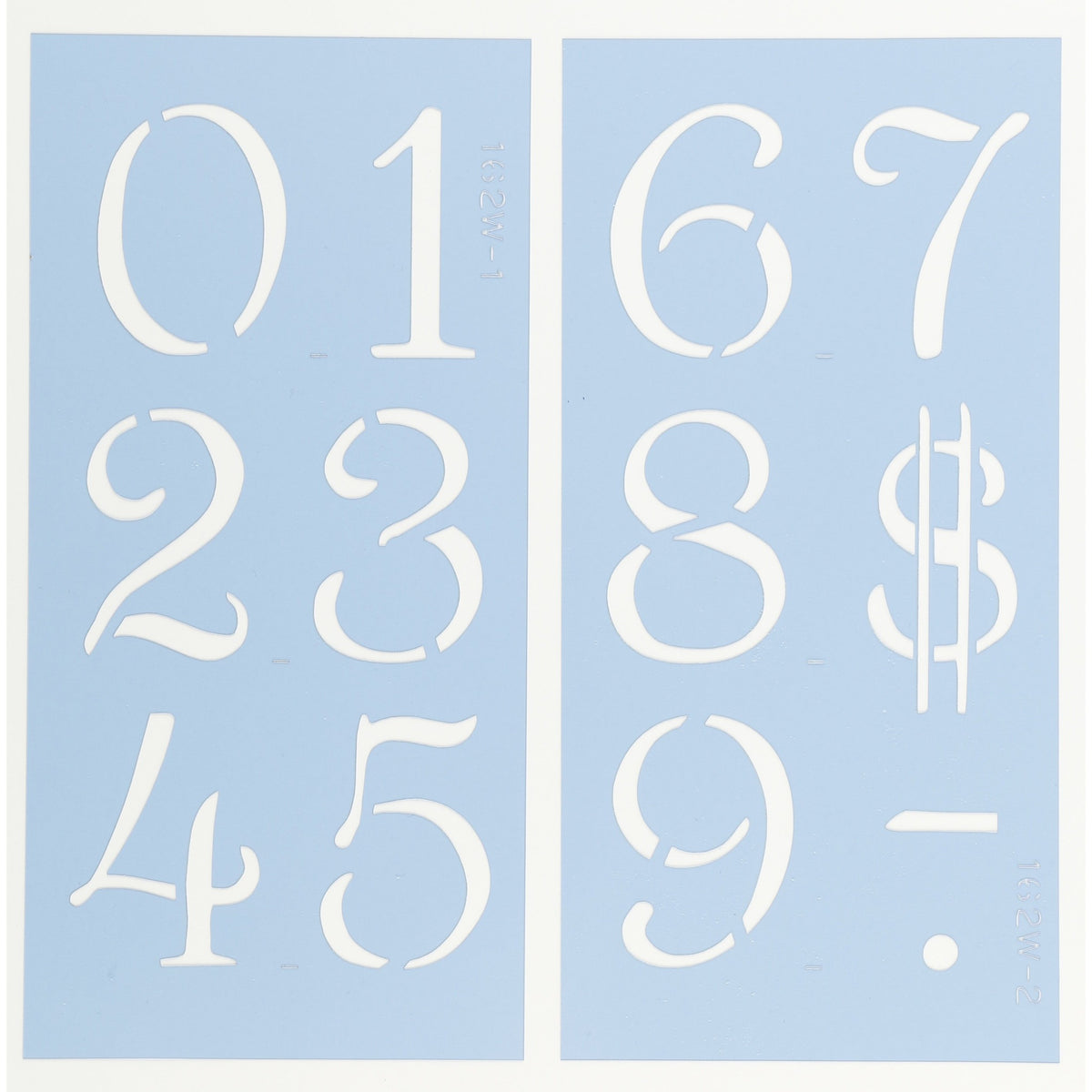 Simple Script Number Stencil Set