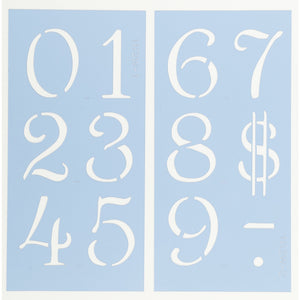 Simple Script Number Stencil Set