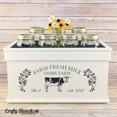 Farm Fresh Milk Craft Stencil