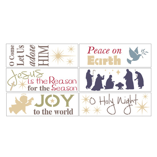 Nativity 6 Piece Christmas Craft Stencil Kit