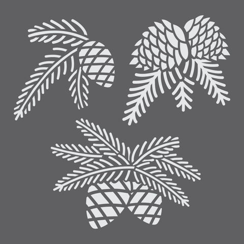 Pine Boughs Mini Craft Stencil