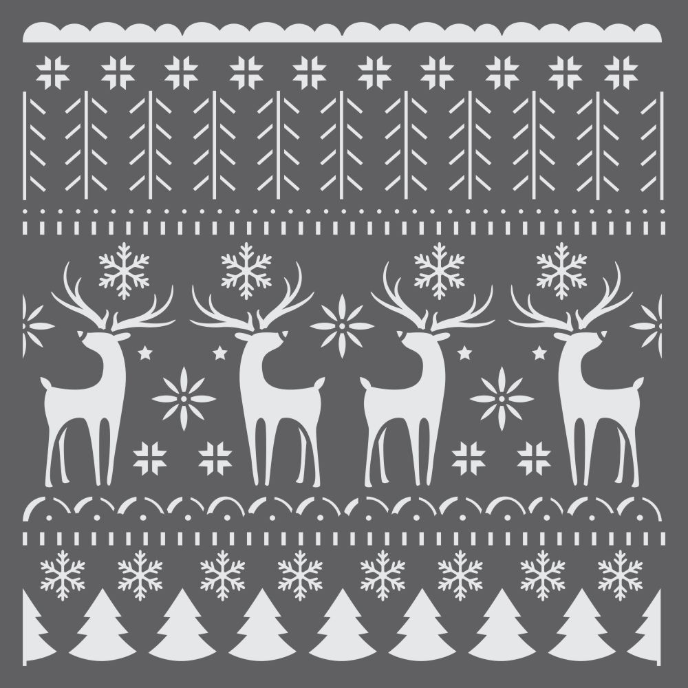 Nordic Christmas Sweater Mixed Media Stencil