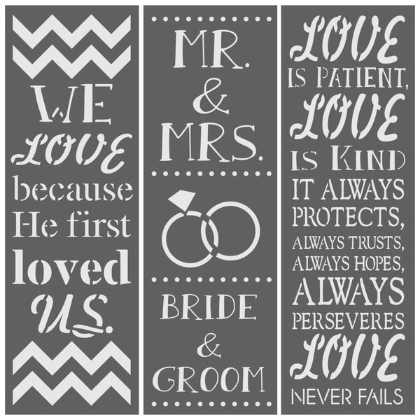 Wedding Blessing Wedding 3 Piece Craft Stencil Kit