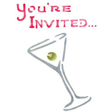 Martini Invitation Greeting Card Craft Stencil